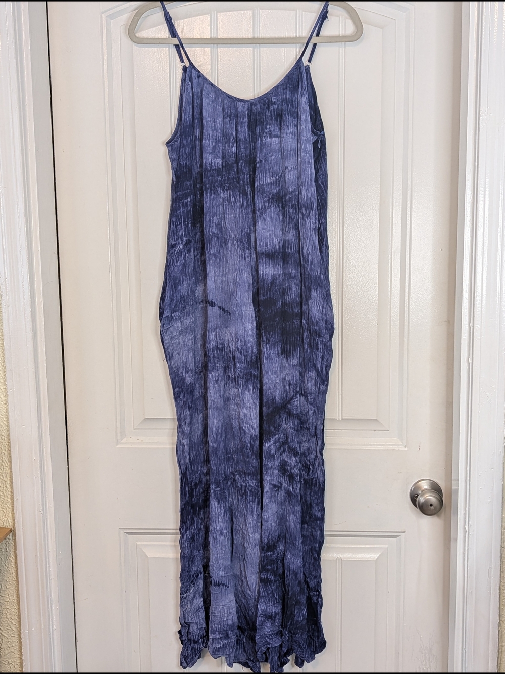 The Sang Blue Tie-Dye Rayon Sleeveless Jumpsuit